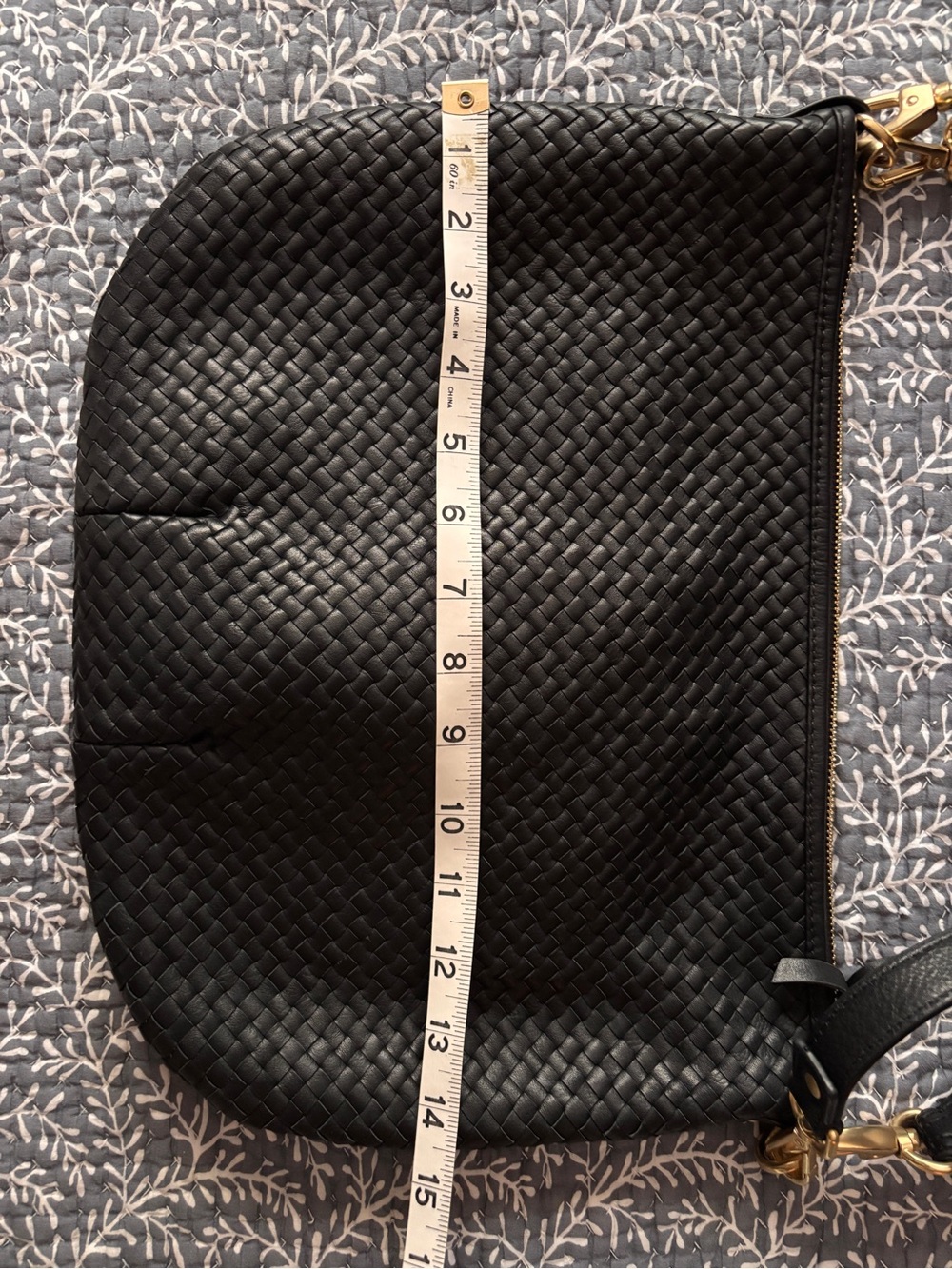 Quince Woven Leather Crossbody Bag - Black - Picture 4 of 5